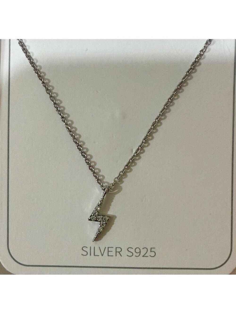 Sterling Silver S925 Lightning Pendant Women’s Necklace